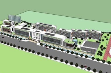 Sketchup学校模型|多层中学学校，校园教育建筑，现代风格-BIM建筑网