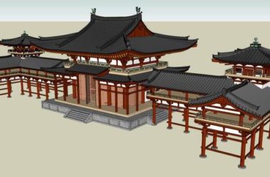 Sketchup古建筑模型|多层东亚阁楼群，中式风格 ，古建-BIM建筑网
