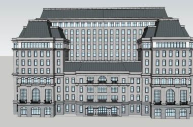 Sketchup酒店模型|高层酒店，办公，古典风格-BIM建筑网