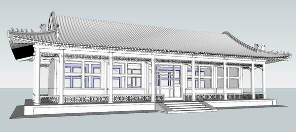 Sketchup古建筑模型|多层歇山顶，中式风格 ，古建