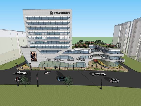 Sketchup综合体模型|多层高层混合综合体，办公楼，酒店，商业，现代风格