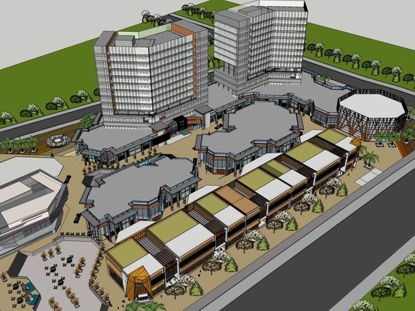 Sketchup综合体模型|多高层综合体，办公楼，酒店，商业，现代风格