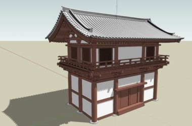 Sketchup古建筑模型|多层宋代小楼，中式风格 ，古建-BIM建筑网