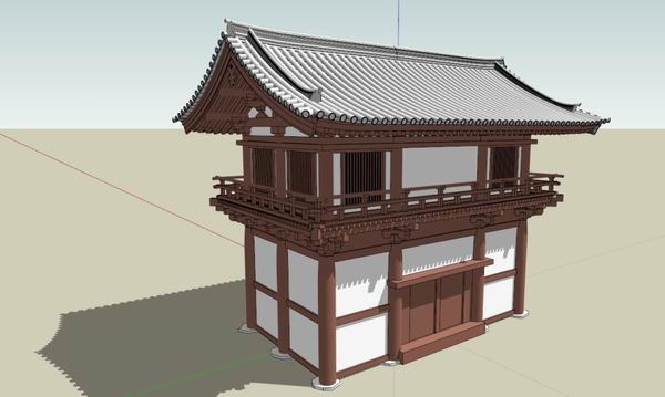 Sketchup古建筑模型|多层宋代小楼，中式风格 ，古建