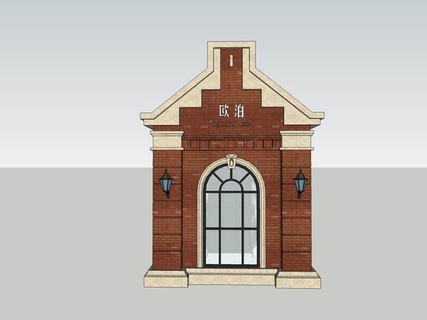 Sketchup小品模型|欧泊岗亭，英式古典风格，小品
