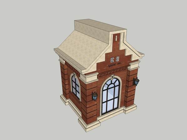 Sketchup小品模型|欧泊岗亭，英式古典风格，小品