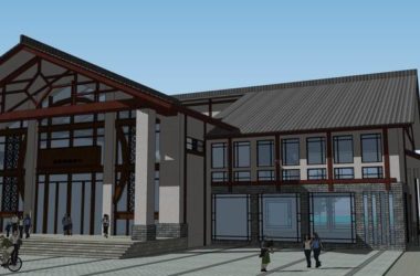 Sketchup酒店模型|多层度假酒店，中式风格-BIM建筑网