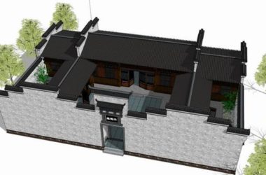 Sketchup住宅模型|多层徽派小院，住宅，古典风格-BIM建筑网