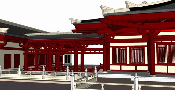 Sketchup文化模型|多层宋代博物馆，文化建筑，中式风格