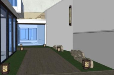 Sketchup景观模型|庭院景观，现代中式风格-BIM建筑网