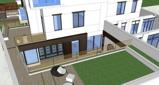 Sketchup景观模型|庭院景观，现代中式风格