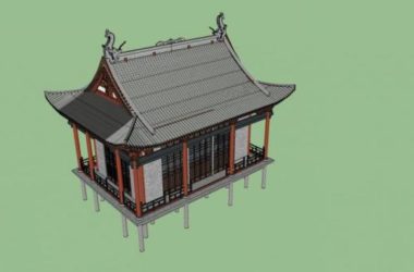 Sketchup古建筑模型|古建，阁楼，中式风格-BIM建筑网