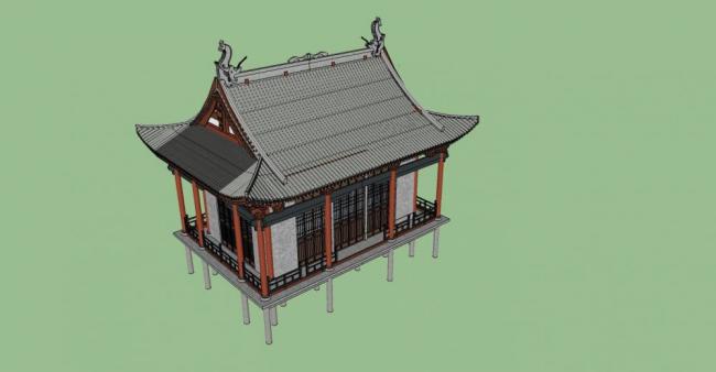 Sketchup古建筑模型|古建，阁楼，中式风格