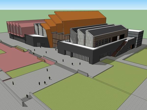 Sketchup文化模型|多层博物馆，文化建筑，现代风格