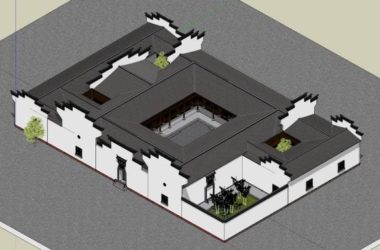 Sketchup住宅模型|多层徽派民居，住宅，中式风格-BIM建筑网