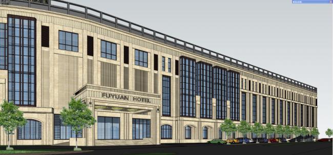 Sketchup酒店模型|高层酒店，商业，欧式古典风格