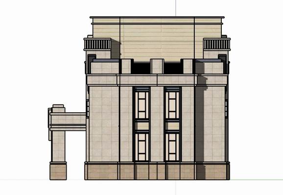 Sketchup住宅模型|多层住宅活动中心，古典风格