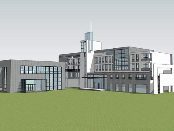 Sketchup办公模型|多层旅游区服务办公楼，现代风格