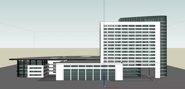 Sketchup办公模型|高层办公楼，现代风格
