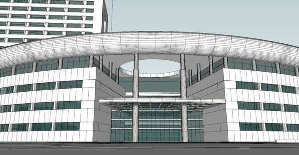 Sketchup办公模型|高层办公楼，现代风格