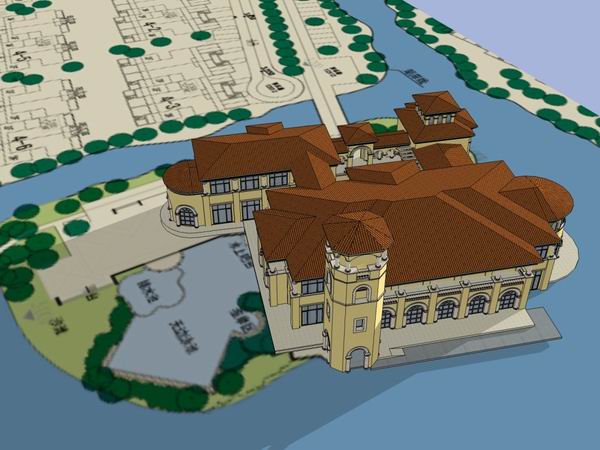 Sketchup住宅模型|多层会所，欧式古典风格