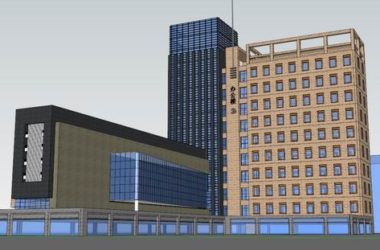 Sketchup办公模型|高层办公楼，现代风格-BIM建筑网