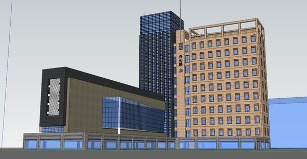 Sketchup办公模型|高层办公楼，现代风格