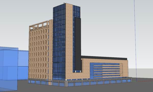 Sketchup办公模型|高层办公楼，现代风格