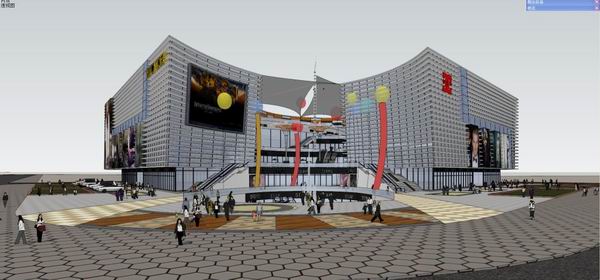 Sketchup商业模型|多层商场，购物中心，商业，现代风格