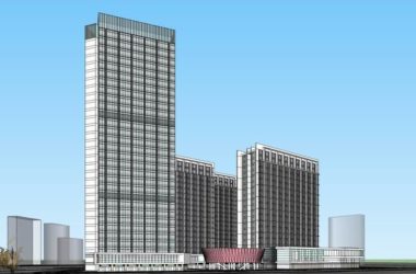 Sketchup综合体模型|多高层综合体，办公楼，商业，酒店，现代风格-BIM建筑网