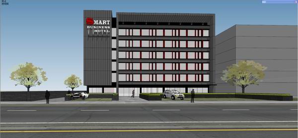 Sketchup酒店模型|多层酒店，现代风格