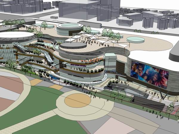 Sketchup商业模型|多层啤酒城模型，商业，现代风格