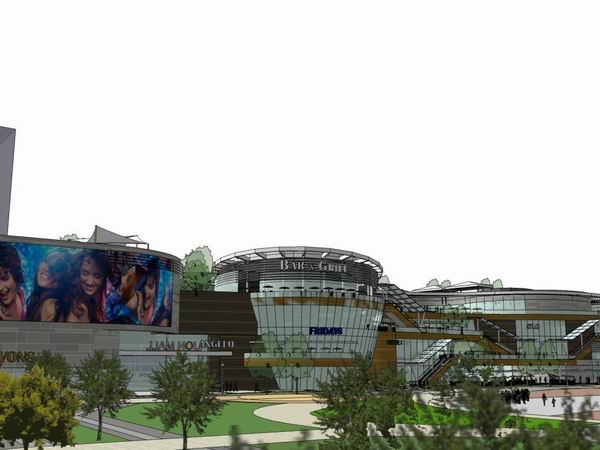 Sketchup商业模型|多层啤酒城模型，商业，现代风格