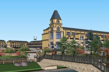 Sketchup商业模型|多层商业街，步行街，古典风格-BIM建筑网