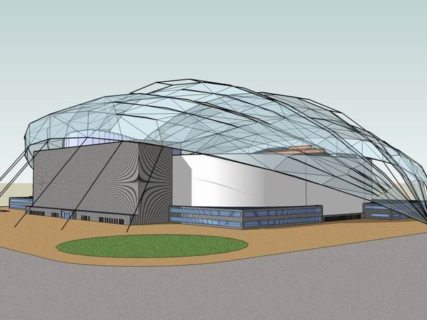 Sketchup体育馆模型|多层体育馆，现代风格