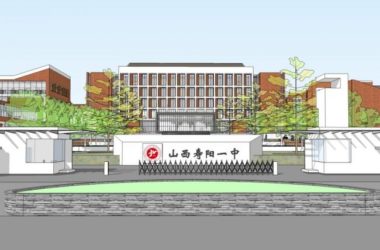 Sketchup学校模型|多层中学学校，山西寿阳一中，校园教育建筑，现代风格-BIM建筑网