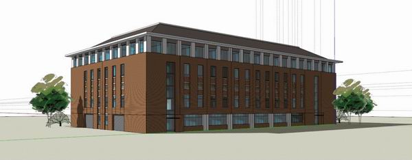 Sketchup办公模型|多层办公楼，古典风格