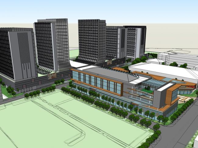 Sketchup综合体模型|多高层综合体，办公楼，酒店，商业，现代风格