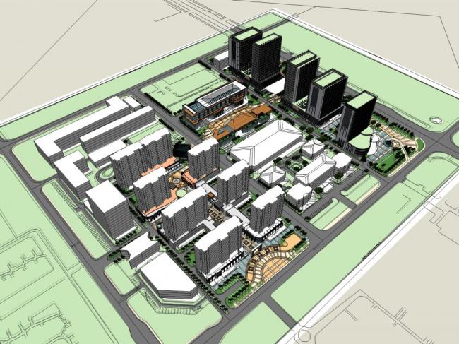 Sketchup综合体模型|多高层综合体，办公楼，酒店，商业，现代风格