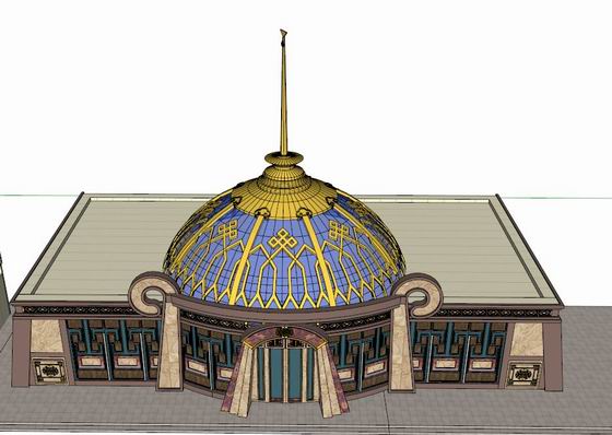 Sketchup商业模型|多层民族餐厅，商业，古典风格