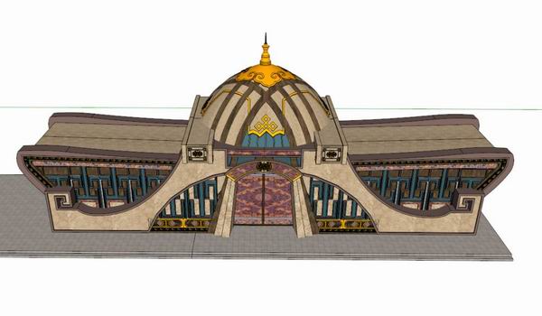 Sketchup商业模型|多层民族餐厅，商业，古典风格