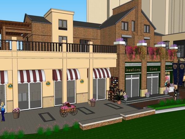 Sketchup商业模型|多层沿街商业建筑，古典风格