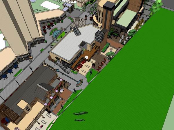 Sketchup商业模型|多层沿街商业建筑，古典风格