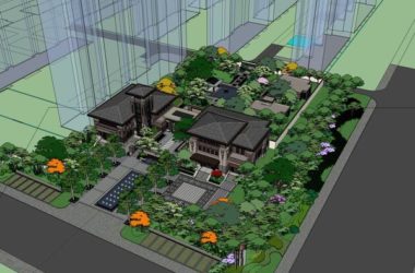 Sketchup住宅模型|多层售楼处，住宅，古典风格-BIM建筑网