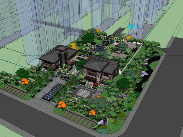 Sketchup住宅模型|多层售楼处，住宅，古典风格