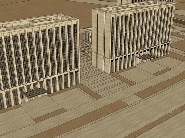Sketchup办公模型|高层办公楼，现代风格