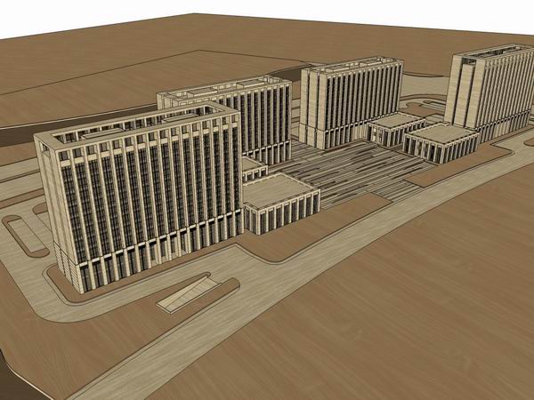 Sketchup办公模型|高层办公楼，现代风格