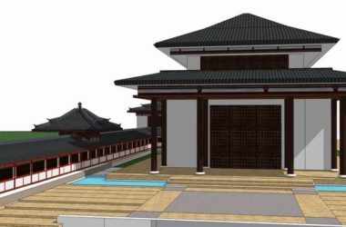 Sketchup文化模型|多层会展中心部分区块，文化建筑，中式风格-BIM建筑网