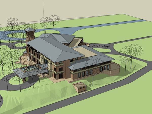 Sketchup商业模型|多层高尔夫俱乐部，休闲商业，古典风格