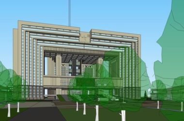 Sketchup办公模型|高层办公楼，现代风格-BIM建筑网